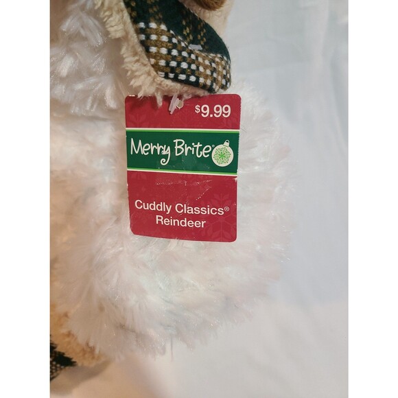 Merry Brite Cuddly Classics White Reindeer Plush - Picture 6 of 7